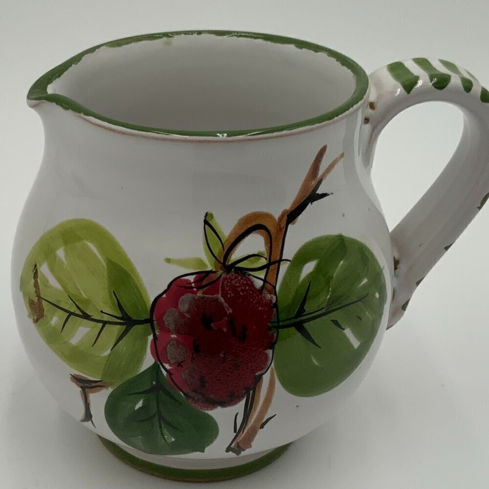 Made in Italy No. 4307 Italian Pottery Floral Design Pitcher Medium Size